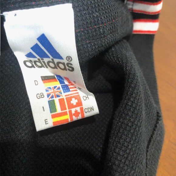 Adidas Vintage Black White Red Polo Shirt Size XXL - Picture 7 of 16